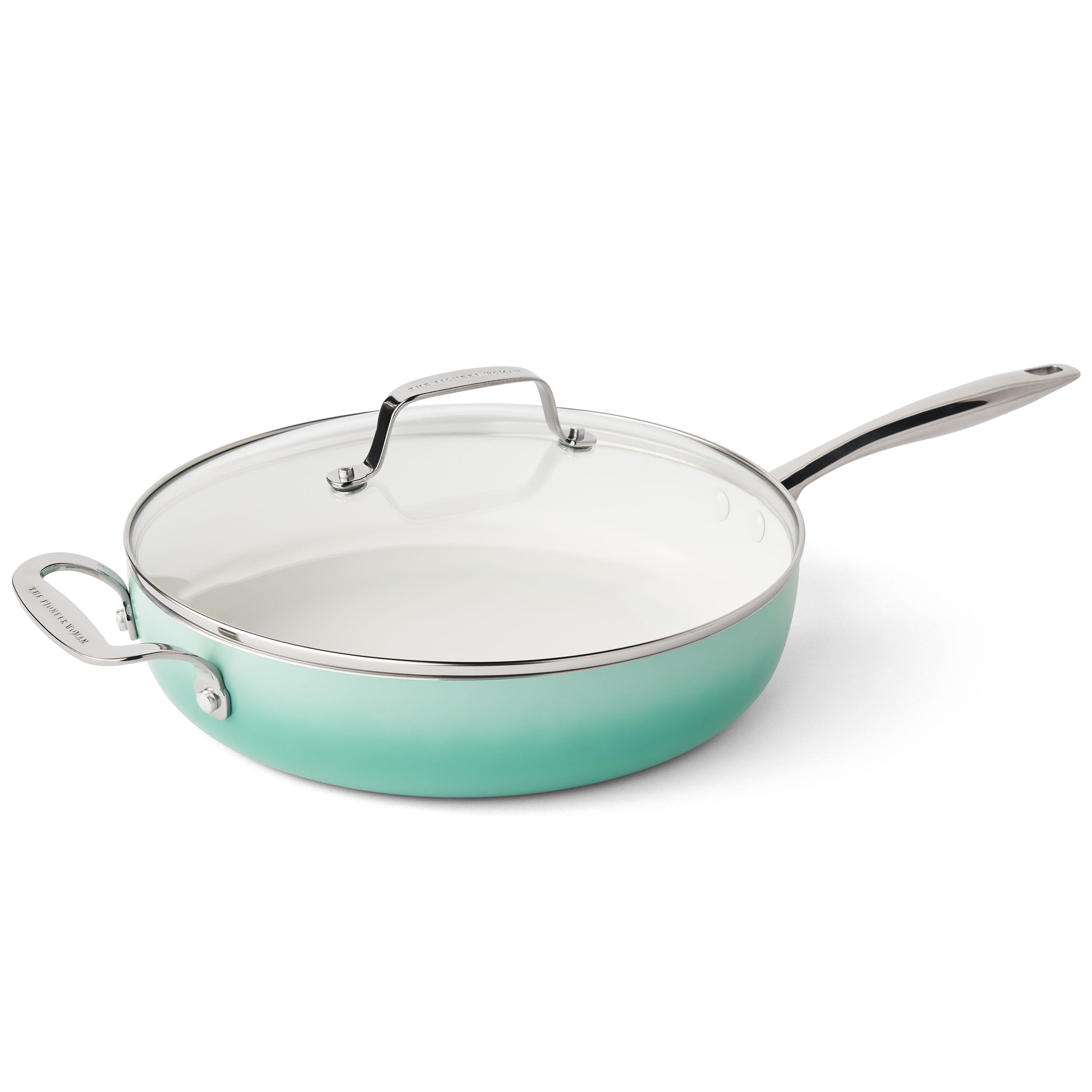 The Pioneer Woman Harlow 15-Piece Cookware Set, Ceramic Non-Stick Pots and Pans Set, Green
