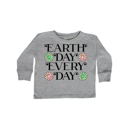 

Inktastic Earth Day Every Day- watercolor flowers Gift Toddler Boy or Toddler Girl Long Sleeve T-Shirt