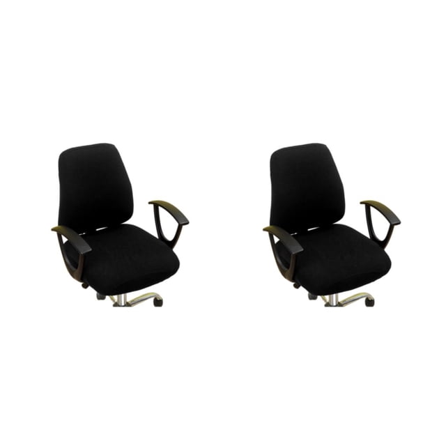 ZheElen 2pcs Polyester Wide Application Seat Chair Cover Stylish And Anti-slide Feature Dustproof Seat Cover black 2Set