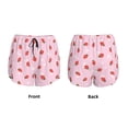 thumbnail image 3 of Gukieu Strawberry Floral Print Women's Sports Shorts with Drawstring Elastic Waistband for Running, Yoga, Fitness-Small, 3 of 7