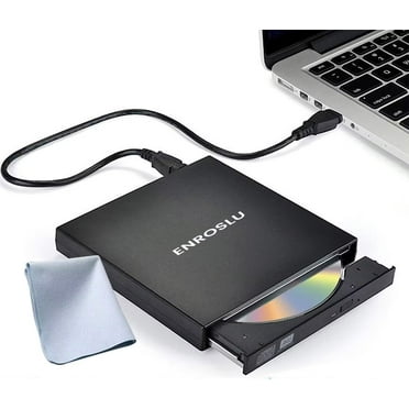 Enroslu External DVD Drive, USB Portable Player, External CD/DVD Burner, CD DVD  /-RW Drive, Compatible with Laptop, MacBook, Windows, Linux PC