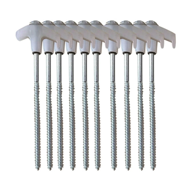 Tent Stakes 10Pcs Heavy Duty Screw In Anchors, Carbon Steel Ice Shanty Outdoor Camping Patio Garden Canopies, Sturdy, Durable, Easy to Use, Heavy Duty, Weather Resistant, Foldable, Portable,