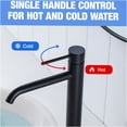 thumbnail image 6 of JERFIT Single Hole Bathroom Faucet, Tall Modern Black Waterfall Spout, Single Handle Stainless Steel Vessel Sink Faucet for Vanity Basin, 6 of 8