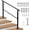 4 Steps, variant on 3-Step Outdoor Stair Handrail Kit, Adjustable Iron Handrail for Concrete & Porch Steps, Heavy Duty Metal Railing for Outdoor Safety, Easy DIY Installation Black