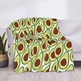 thumbnail image 3 of Rateoe Avocado Pattern Flannel Throw Blanket, Ultra-soft Blanket for Bed, Couch, Car, Hypoallergenic Anti-pilling blanket-40"x30"(Horizontal), 3 of 6