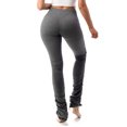 thumbnail image 4 of Women's Made in USA Comfortable Stretch High Waist Stacked Bottom Leggings Pants (Charcoal, Small)…, 4 of 5