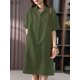 thumbnail image 2 of Elegant Dresses Summer Work OL Vestido Causal Short Sleeve Solid Shirt Dress ZANZEA Lapel Neck Knee Length Robe Buttons SundressS Gao Jinjia LED, 2 of 2