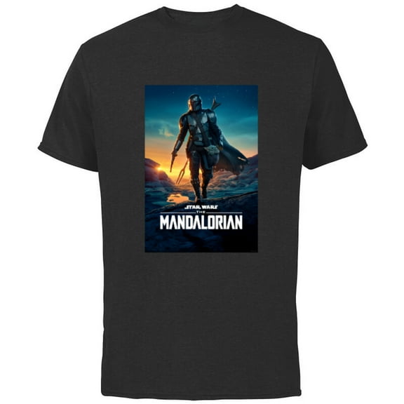 Star Wars The Mandalorian Season 2 Poster - Short Sleeve Cotton T-Shirt for Adults - Customized-Black