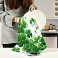 thumbnail image 6 of Coolnut St. Patrick's Day Green Clover Kitchen Dish Towel Set 4Pcs,Dishcloths Sets Fast Drying Kitchen Towels Tea Towels Gift Set for Drying Cleaning Cooking Baking519 Wash cloth, 6 of 7