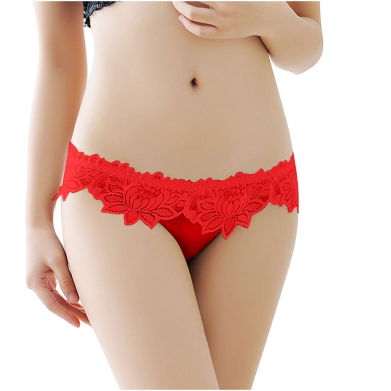 VerPetridure Women's Bikini Brief Underwear Thongs for Women Panties Sexy  Lace Women Solid Comfort Underwear Skin Friendly Briefs Panty Intimates