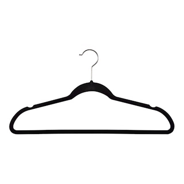 paquete de ganchos para ropa aterciopelados 40 piezas negro