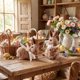 thumbnail image 5 of Pair Pack Easter Resin Rattan Effect Bunny Ornament Home Decor Garden Patio Home Decoration, 5 of 7