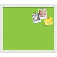 thumbnail image 2 of PinPix ArtToFrames 18x15 Custom Cork Bulletin Board Green Chevron   Poster Board Has a Fabric Style Canvas Finish, Framed in Satin White Frame (PinPix-518), 2 of 5