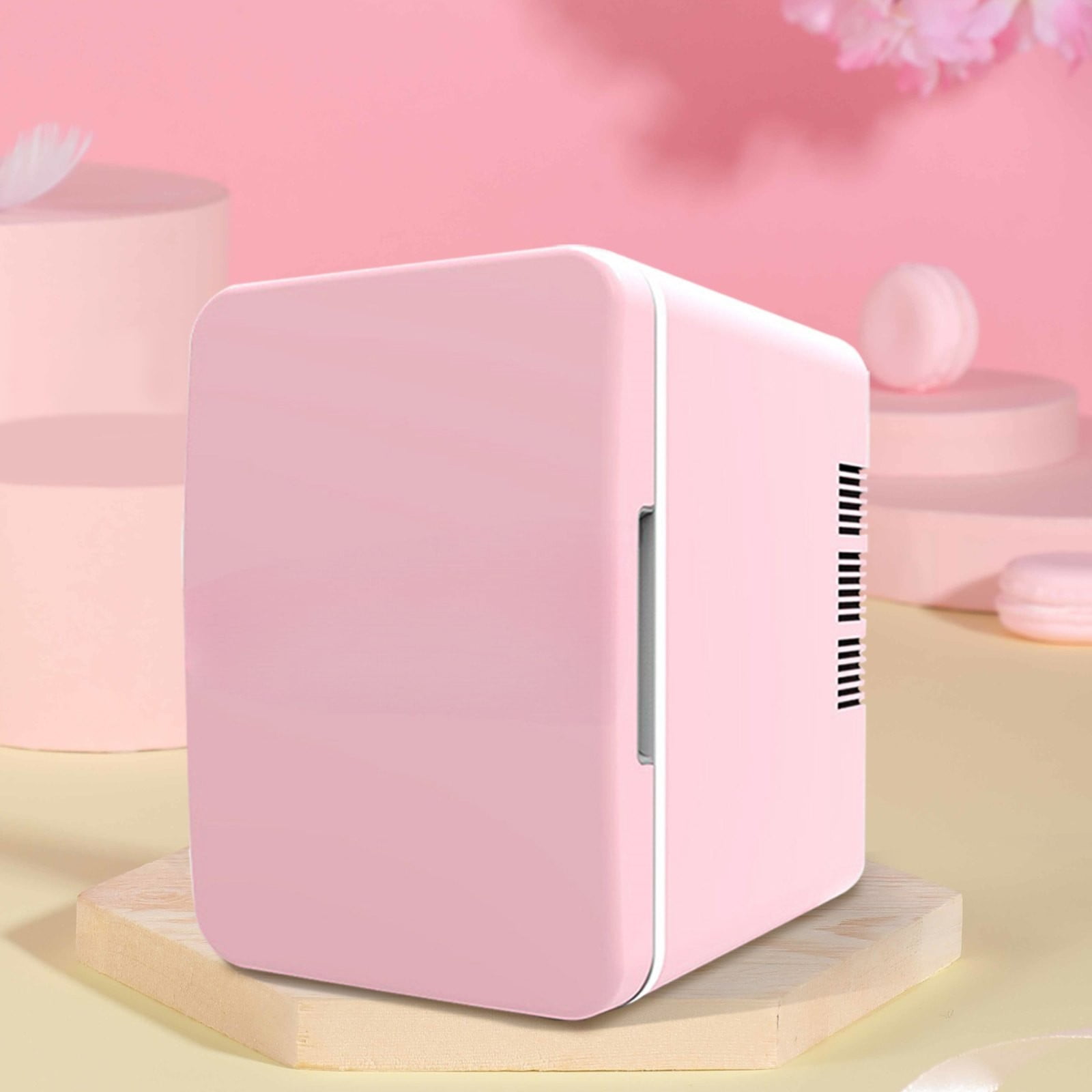 Giyblacko Mini Fridge 6 Liter/8 Cans For Bedroom Dorm & Car Personal Small Refrigerator For Makeup Beverage Drinks Portable Thermoelectric Cooler & Warmer Glass Door