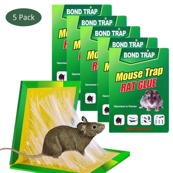 Glue Traps for Mice, Sticky Mouse Traps Indoor for Home, 5 Pack Rat Glue Boards for Pest Control