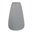 thumbnail image 6 of LWavelet Women Balloon Maxi Skirt Elastic High Waist With Pockets Casual Summer Long Skirt Gray S, 6 of 8