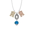 thumbnail image 2 of Delight Jewelry 12mm Faceted Teal Glass Spinner Multi-Colored Crystal Mom Charm Necklace, 2 of 5