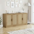 thumbnail image 4 of MAYEERTY Entryway Storage Cabinet Set of 2 Wood Accent Cabinet for Living Room,Brown, 4 of 11