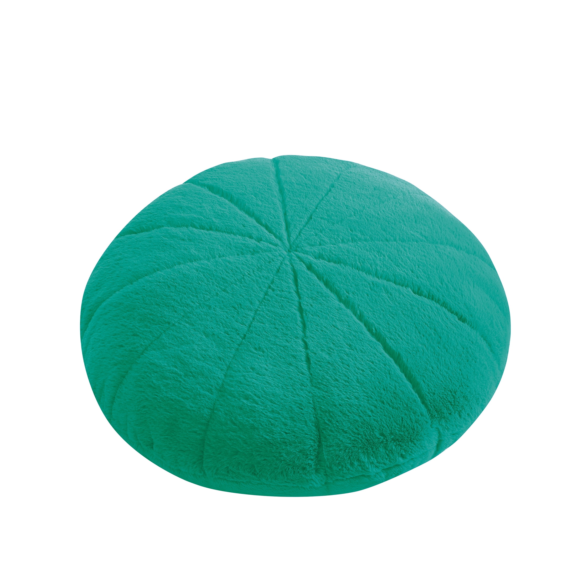 Mainstays Plushy Faux Fur Round Decorative Pillow, 23" x 23", Teal