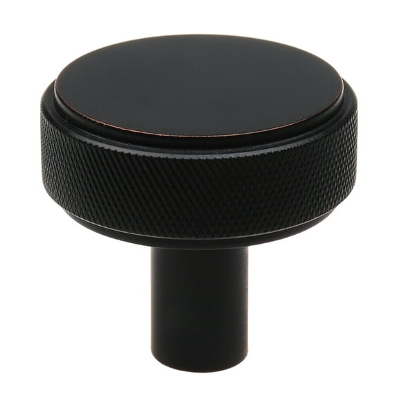 GlideRite 1-1/2 Inch Solid Round Knurled Oil Rubbed Bronze Cabinet Knob
