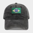 thumbnail image 2 of 2026 Soccer Fan Cap - Brazil Flag Embroidered Baseball Cap, 2026 Soccer Fan Distressed Washed Running Hat, Adjustable Unisex Sporty Cap for Men and Women, Game Day and Casual Wear - Black, 2 of 8