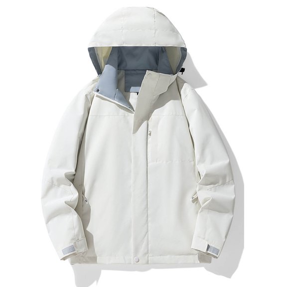 IUYRTFE Women's Hooded Zip Up Outdoor Jacket Lightweight Windbreaker with Pockets for Hiking and Daily Wear