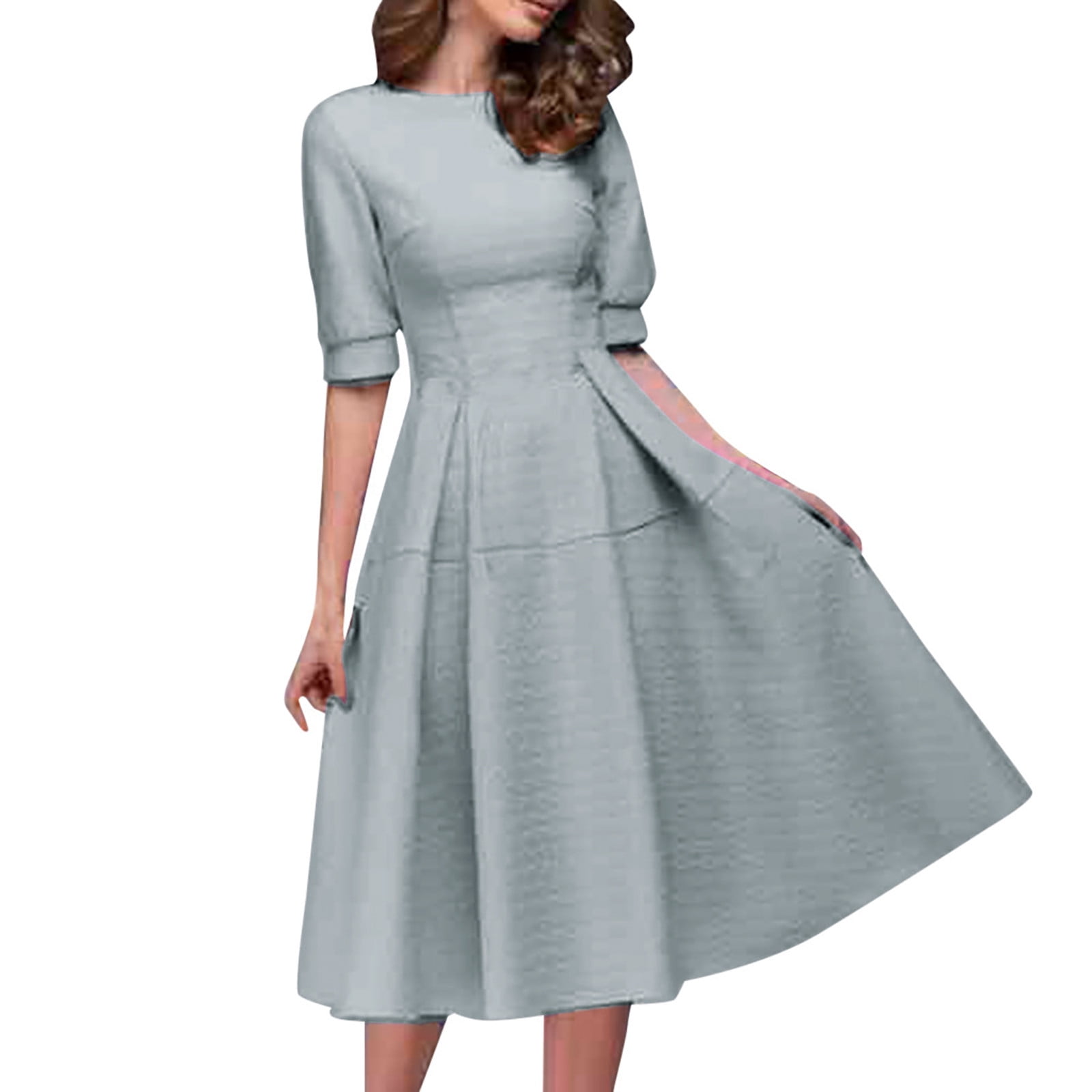 Dresses For Women 2022 Women Ladies Half Sleeve Casual Vintage Work