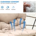 thumbnail image 4 of Uforic Hexagonal Khaki Double Hanging Outdoor Swing Chair, Comfortable Dual Seating, Woven Rattan Love Seat with Stand and Cushions, 500lbs Load Ability, Ideal for Deck, Lawn, Veranda, 4 of 5
