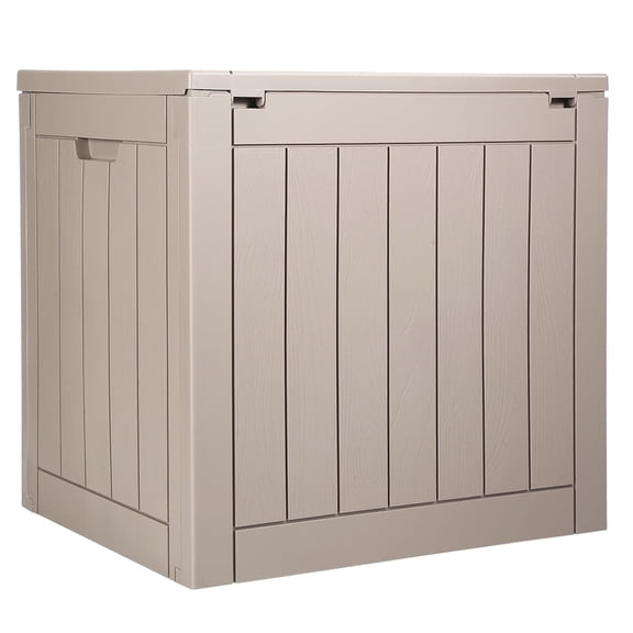 31 Gallon Outdoor Storage Box,Waterproof Resin Deck Box for Patio Furniture,Pool Toys,and Garden Tools (Grey)