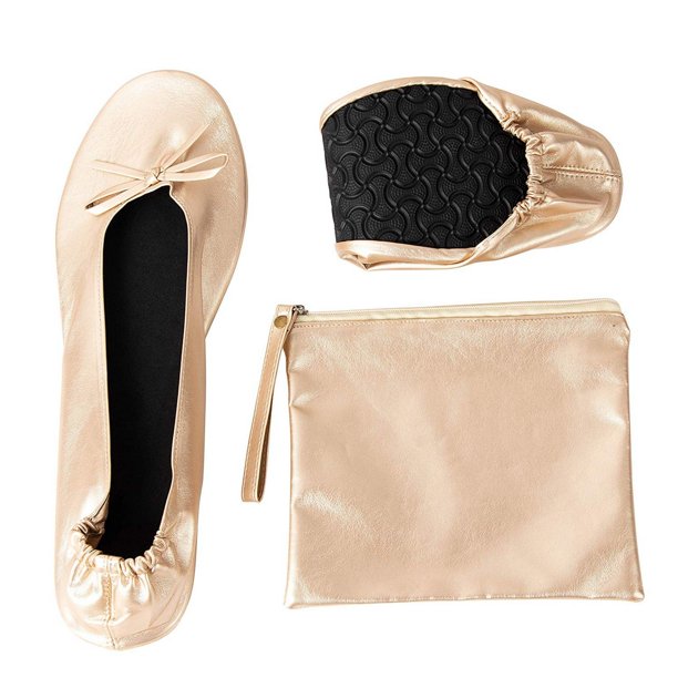 Rose Cheeks Foldable Ballet Shoes, Portable Ballerina Ballet Flats