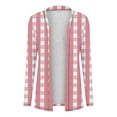 thumbnail image 3 of MELDVDIB Womens Plaid Jacket Shirt Fall Winter Mid-Length Cardigan Fashion Causal Warm Coat Light Weight Lounge Travel Outwear Tops, 3 of 6