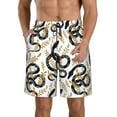 thumbnail image 2 of Uemuo Snake Pattern Men's Swim Trunks Hawaiian Beach Bathing Suit Swimsuits Beach Quick-Dry Shorts with Pockets-, 2 of 9