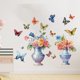 thumbnail image 1 of Adhesivo de pared vintage para florero con urraca y mariposas, 1 of 4