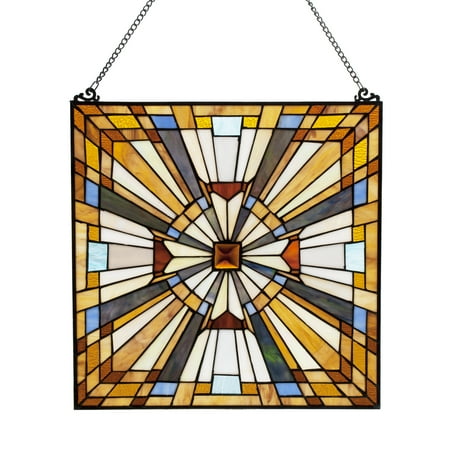 UPC 845202034831 product image for River of Goods 17.5 in. Stained Glass Mission Style Pharaoh's Jeweled Window Pan | upcitemdb.com