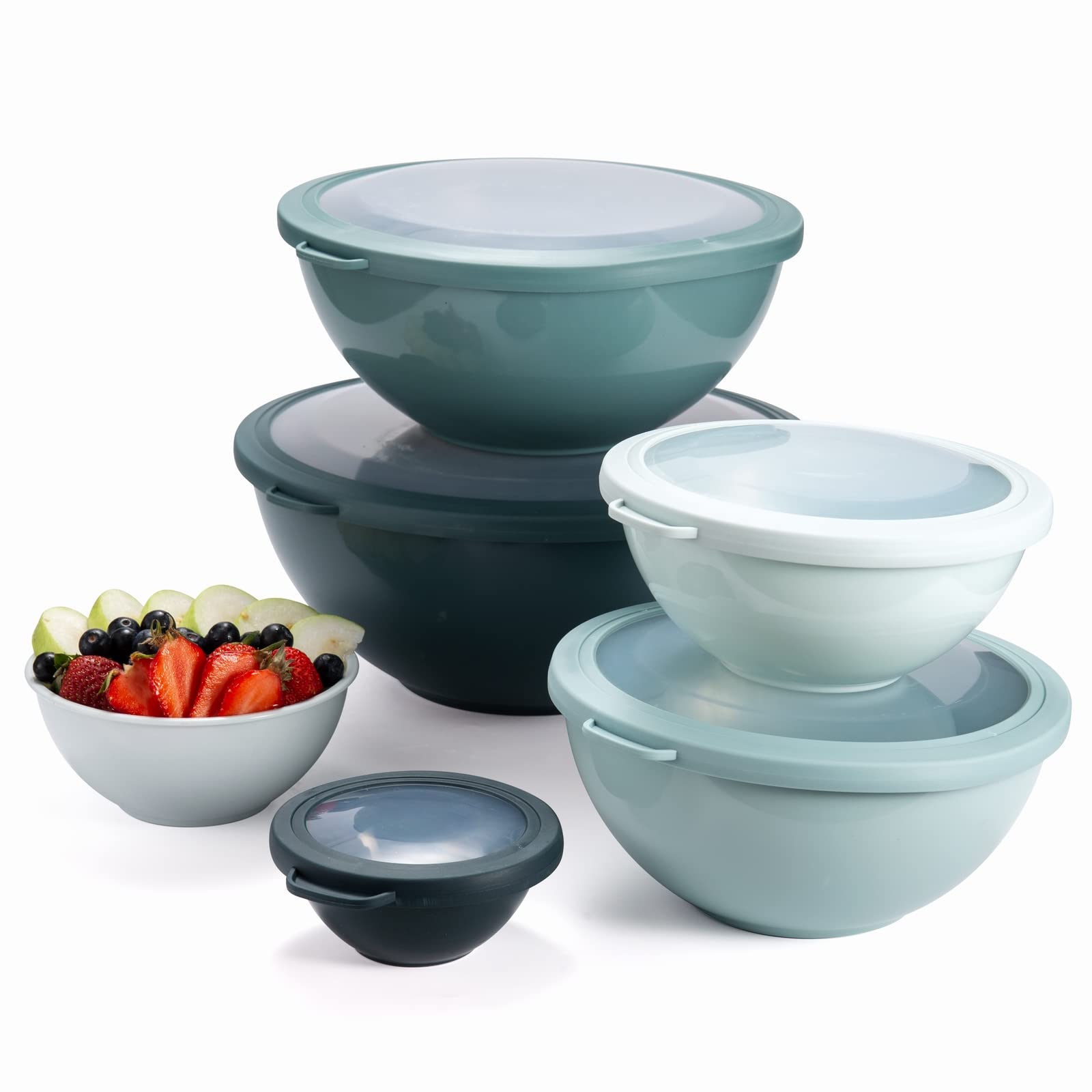 COOK WITH COLOR 12-Piece Mixing Bowls with Lids, Teal photo 5