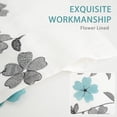 thumbnail image 6 of DriftAway Isabella Faux Silk Embroidered Crafted Flower Door Panel Sidelight Rod Pocket Room Darkening with Bonus Adjustable Tieback 50 Inch by 72 Inch Plus 1.5 Inches Header Single Ivory Blue, 6 of 6