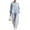 Light Blue, variant on Linen Sets for Women 2 Piece Half Zip Stand Collar 2 Piece Outfits Long Sleeve Contrast Piping Top & High Waist Wide Leg Pants Casual Linen‑Look Matching Set with Pockets Wine S