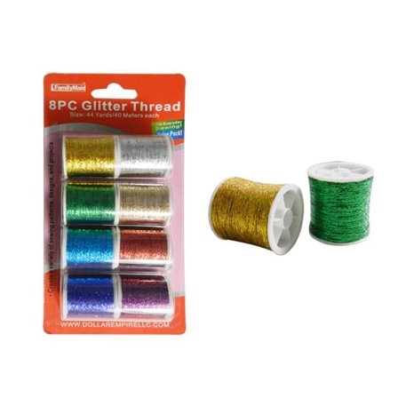 Familymaid 19296 40 m Glitter Thread, 8 Piece - Pack of 144