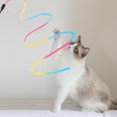 thumbnail image 3 of Cat Toy Rainbow Wand, 3pcs Rainbow Ribbon Wand for Kitten Training, Rainbow Ribbon Cat Charmer Wand Interactive Catcher Wand, 3 of 5