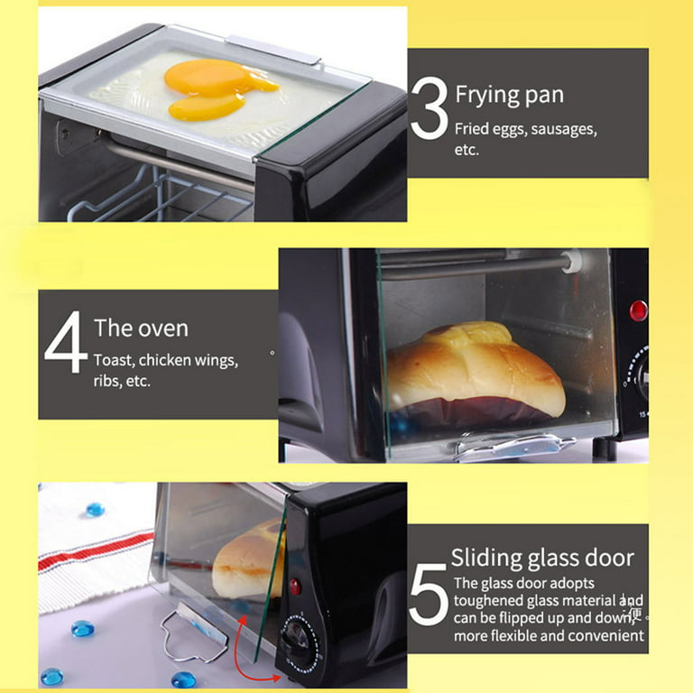 Vertical Mini Electric Oven for Home Toaster Small Breakfast Machine Bread Maker Tabletop Oven Baked Kitchen Appliances