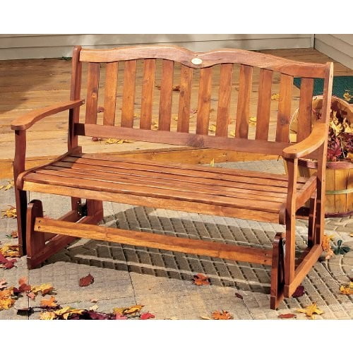 Jordan Manufacturing Alpine 4 ft. Outdoor Loveseat Glider [Natural