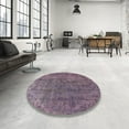 thumbnail image 3 of Ahgly Company Indoor Square Mid-Century Modern Purple Oriental Area Rugs, 5' Square, 3 of 6