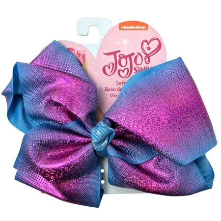 JoJo Siwa Hair Bow, Metallic Purple and Blue (Best Way To Ship Hair Bows)