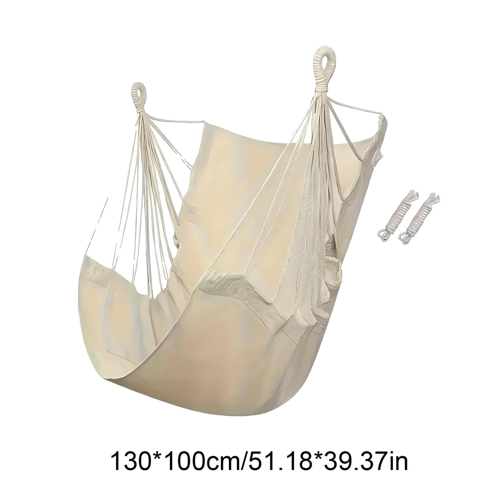 Outdoor Hammock Chair Swing,51x39" Leisure Canavas Farbic Heavy-Duty Hanging Rope Swing Seat,Comfortable Swing Chair Ideal for Outdoor Patio,Backyard,Porch,Deck & Indoor Bedroom Use