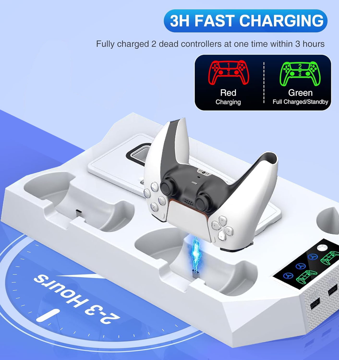 Vertical Stand for 2023 PS5 Slim with Cooling Controller Charging
