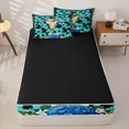 thumbnail image 4 of Manfei Floral Western Bull Skull Zipper Twin Comforter Sets with Fitted Sheet and 2 Pillowcases,Cow Print Zipper Bedding Set,Turquoise Black,Reversible, 4 of 7