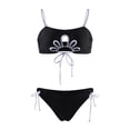 thumbnail image 5 of Women's Bikini Sets Color Block Two Piece Swimsuit High Waisted Bathing Suits for Women Ribbed Swimwear Swim Suits Gibobby(M,Black), 5 of 9