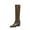 Coffee, variant on Xfvqtps Womens Slouchy Mid Calf Boots Western Style Round Toe Chunky Heel Pull on Booties Casual Fashion Fall Winter Boots for Women Brown