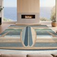 thumbnail image 2 of Design&I 3'x5' Washable Area Rug Low Profile & Durable Daily Traffic Ready Surfboard Print Nautical Stripe Border Vintage Charm Boho Surf Flowing Dynamic for Home Office, Hallway, 2 of 7