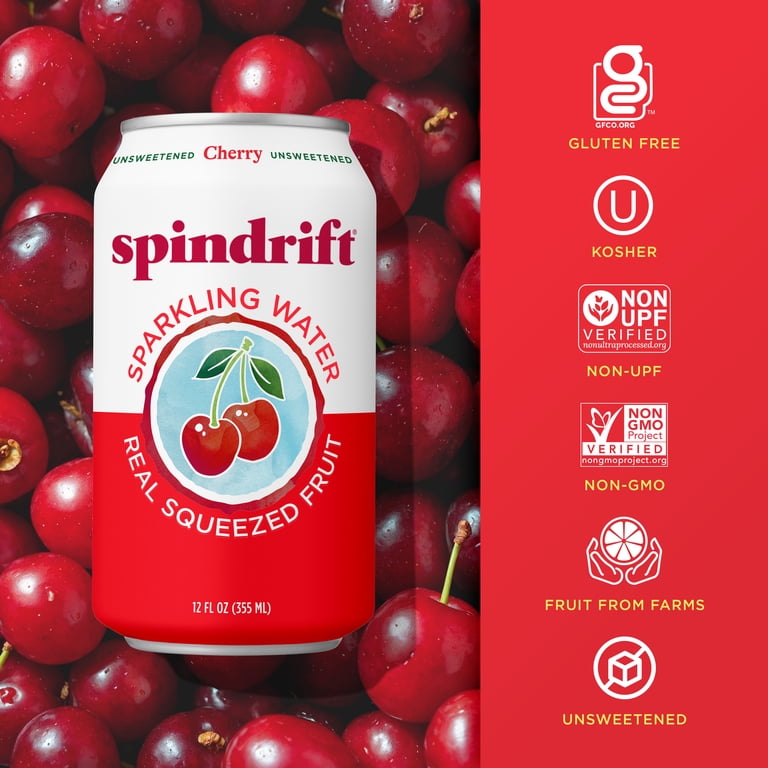 Refreshing Cherry Sparkling Water with Real Fruit Essence by
